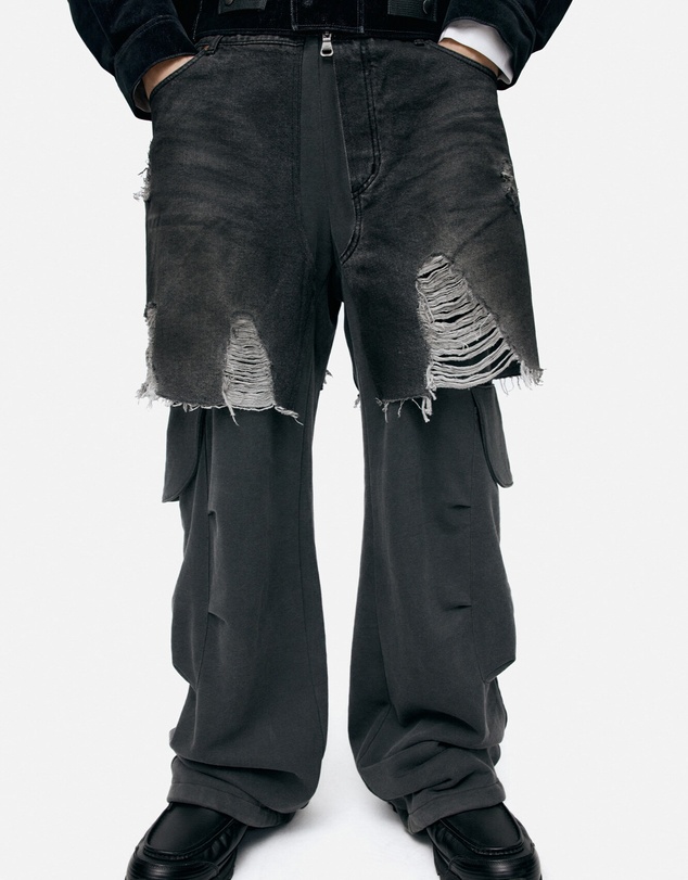 Andersson Bell - Rugged Denim-Inset Sweatpants - Unisex