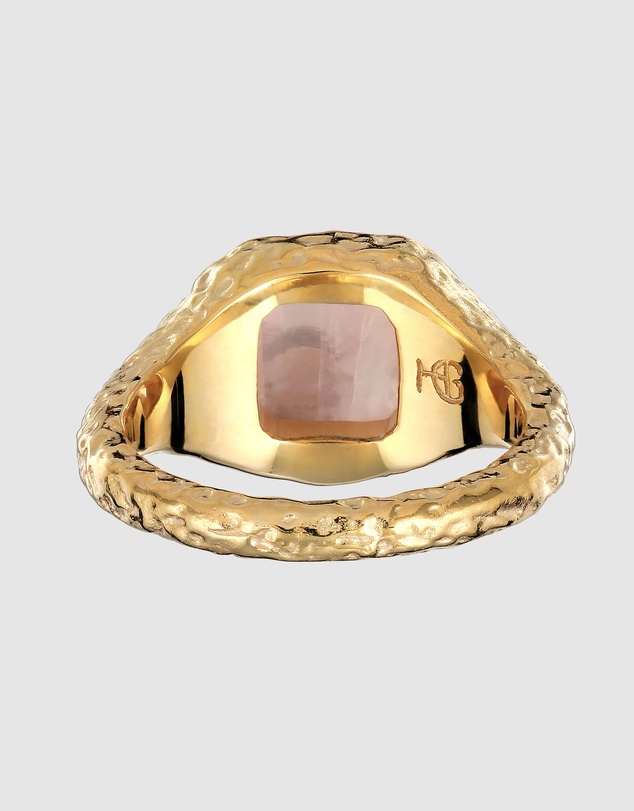 Haze & Glory - Pink Rose Cocktail Ring - Gold