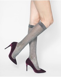 High Heel Jungle - Herringbone Lurex Knee High Socks