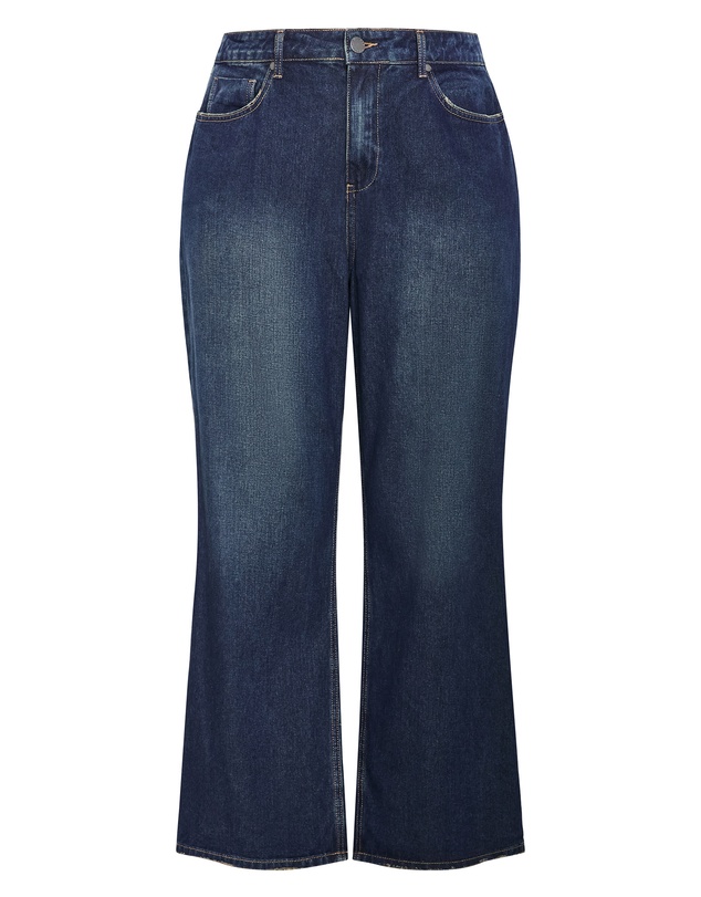 City Chic - Plus size Harley Fit Talia Wide Leg Jean - dark wash