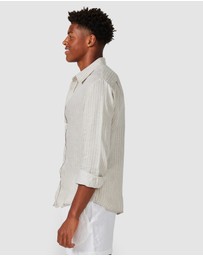 Vacay Swimwear - Brown Stripe Linen Shirt