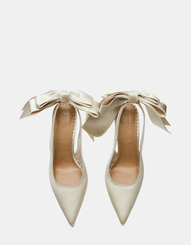 Steve Madden - Teacup Ivory Satin Heels