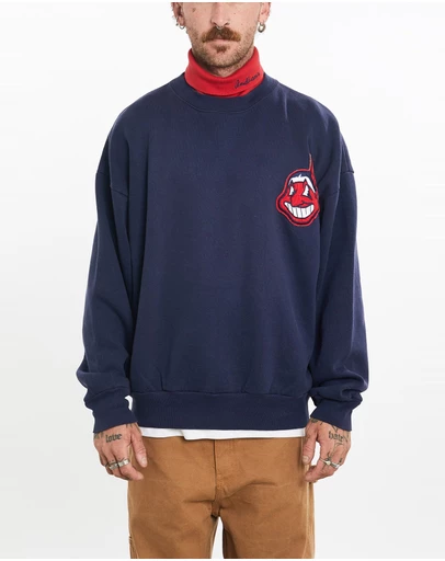 Vintage by The Real Deal - Pre Loved - Vintage 90s MLB Cleveland Indians Turtleneck Sweatshirt