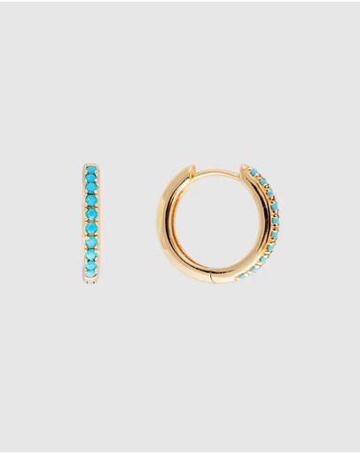 FAIRLEY - Turquoise Pave Midi Hoops