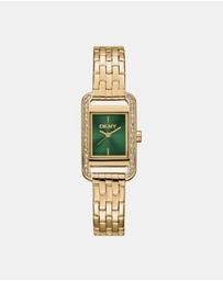 DKNY - Signature Shape Gold 20x33mm Green Dial Womens Watch