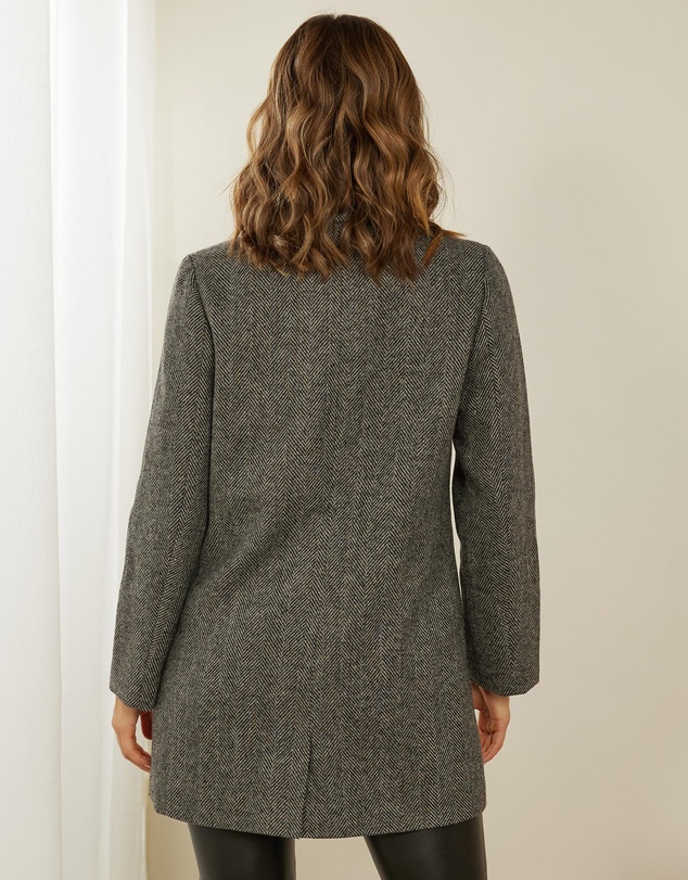 Atmos&Here - Check Wool Blend Coat