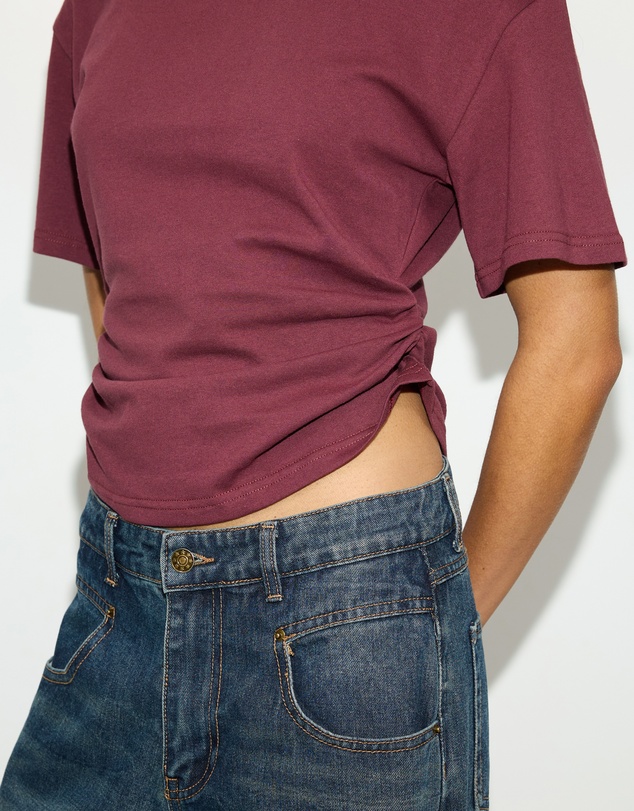 Dazie - Mia Cinched Short Sleeve Tee