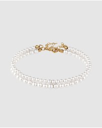 Elli Jewelry - Pearl Bracelet Set in Gold-Plated 925 Sterling Silver