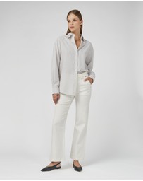 DRICOPER DENIM - Misika Ivory Flare Leg Trousers