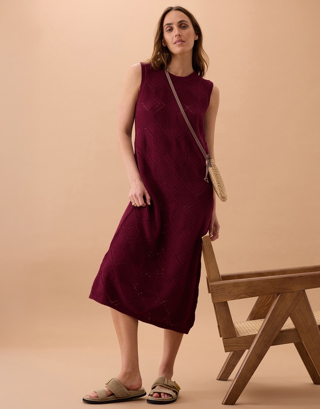 Ceres Life - Daisy Diamond Knit Midi Dress