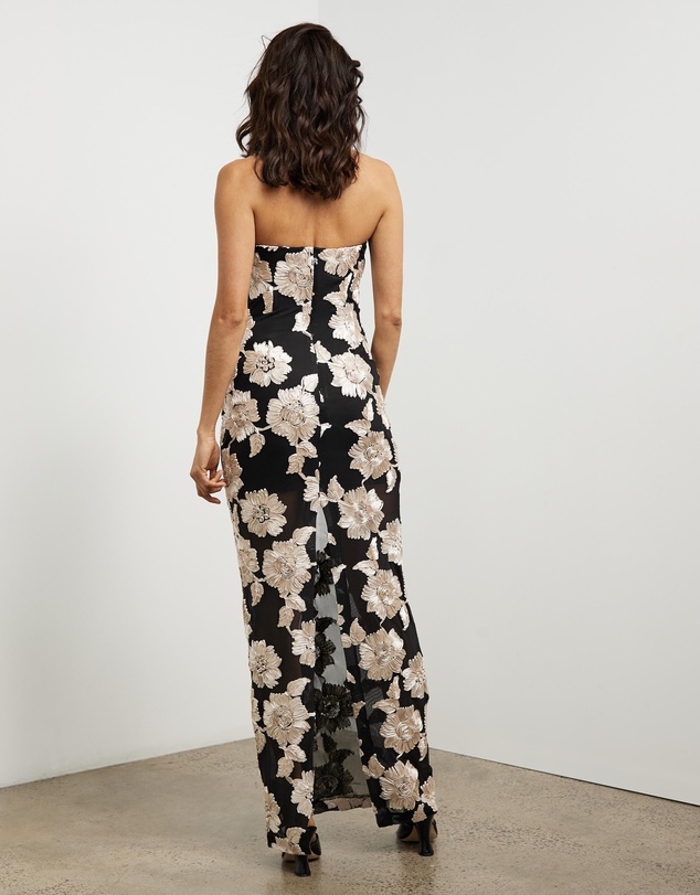 ROTATE - Flower Mesh Tube Dress