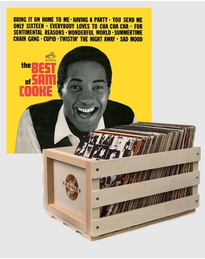 Sony Music - Crosley Record Storage Crate Sam Cooke The Best Of Sam Cooke Vinyl Album Bundle