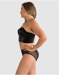 Parfait - Stevie Faux Leather Longline Bustier Bra Top