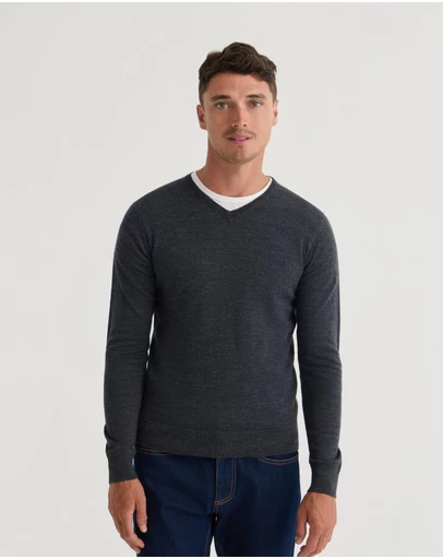 Oxford - Basic V-Neck Pure Wool Pullover