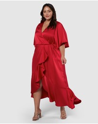 Pink Dusk by Curve Project - Smouldering Wrap Maxi Dress