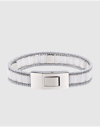 Nialaya Jewellery - White Jade Stud Bracelet