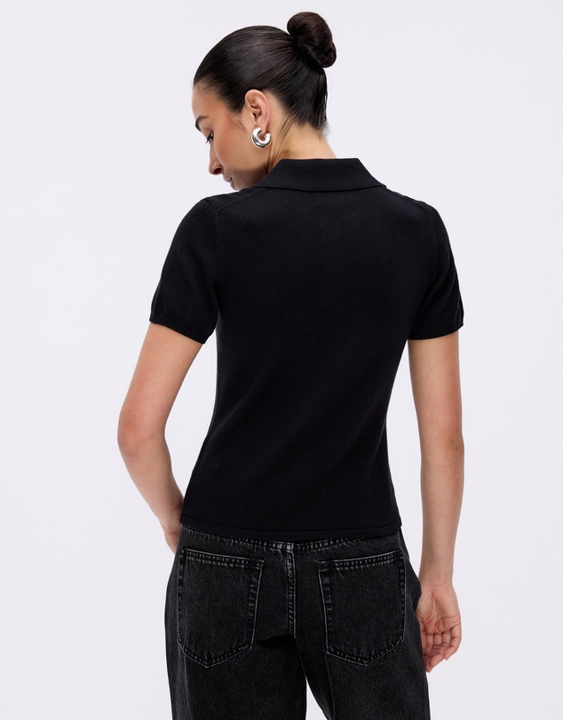 Minima Esenciales - Arlen Silk Blend Polo Knit Top