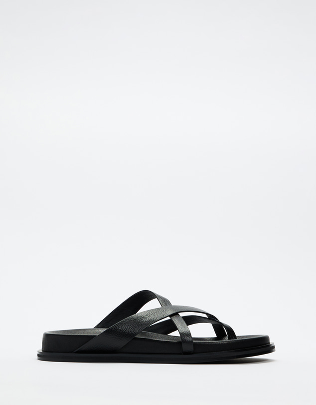AERE - Roxy Leather Crossover Footbed Sandals - Women's