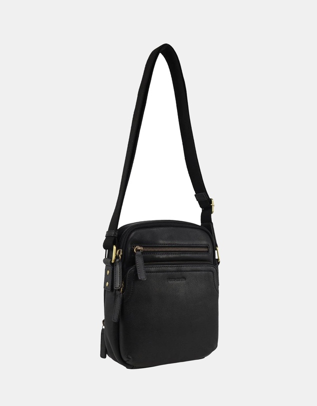 Pierre Cardin - Pierre Cardin Men's Leather Compact Crossbody Bag