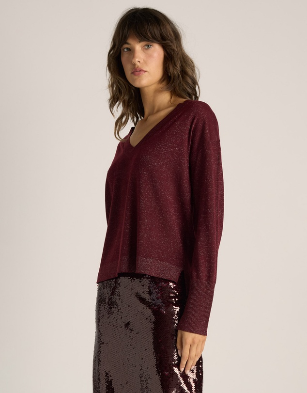 Fate + Becker - Oriane Sparkle V-Neck Knit
