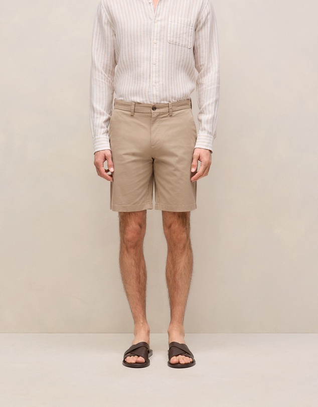 Trenery - Cotton Twill Chino Short in Desert