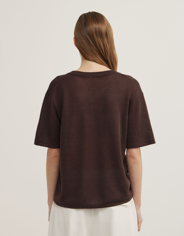 Witchery - Linen V-neck Knit T-shirt