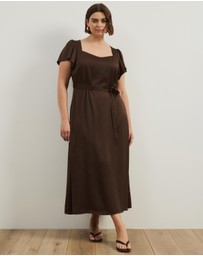 Atmos&Here Curvy - Florence Flutter Sleeve Maxi Dress