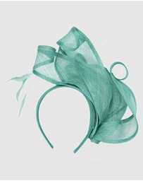 Max Alexander - Sinamay Teal Racing Fascinator
