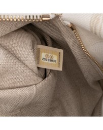 Pre-Loved by Azura Reborn - Pre-Loved XL Printed Canvas and Striped Lambskin Foldover Clutch