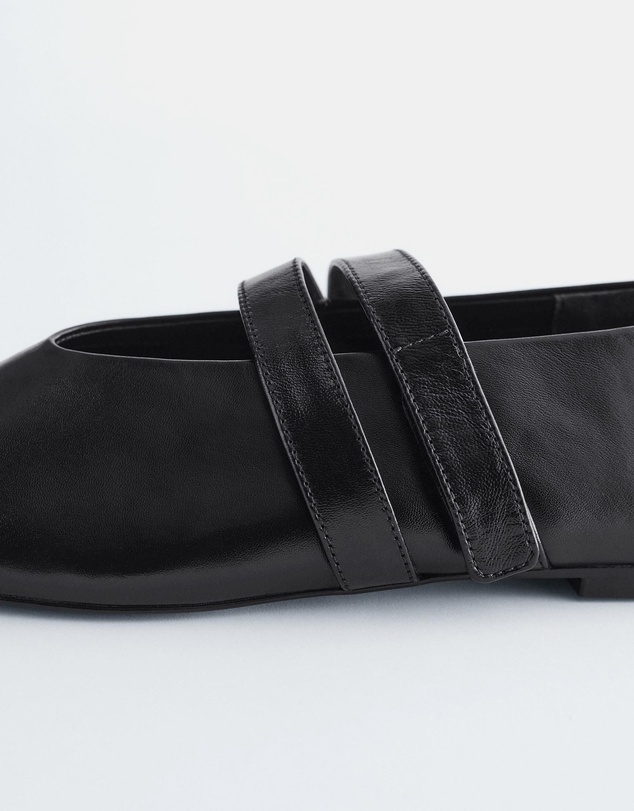 & Other Stories - Cross-Strap Leather Ballet Flats