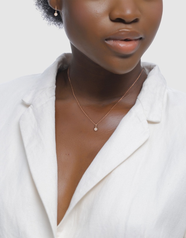 Elli Jewelry - Jewelry Set Moonstone 925 Sterling Silver Rosegold