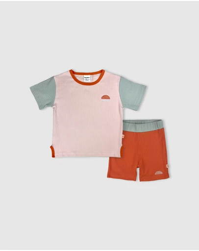 Banabae - Rad Kid Organic Cotton Rib Twinset - Hibiscus