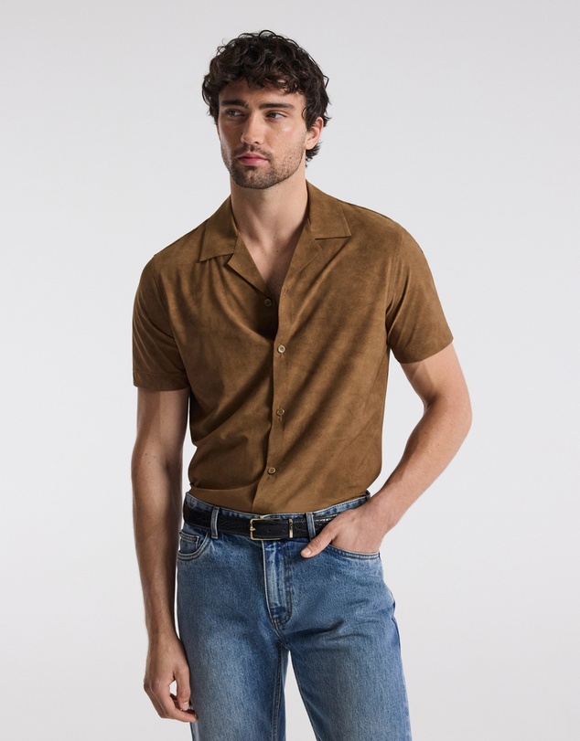 Calibre - Performance Cuban Collar Shirt Tan