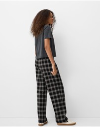 Bershka - Straight Fit Plaid Pants