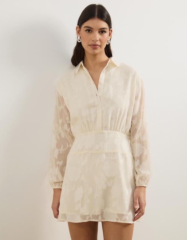 Atmos&Here - Livia Jacquard Mini Shirt Dress