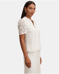 Forever New - Lina Short Sleeves Lace Blouse