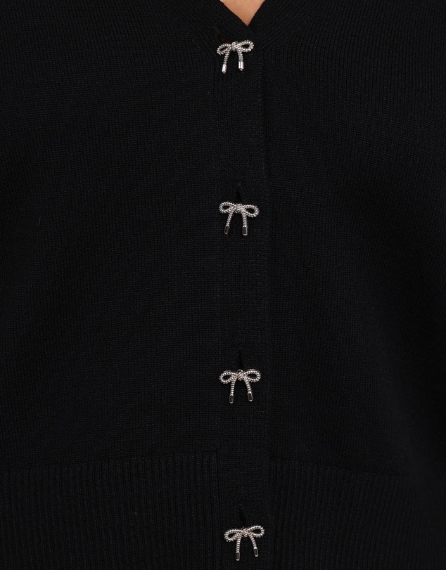 Petal & Pup - Josey Bow Button Cardigan - Black