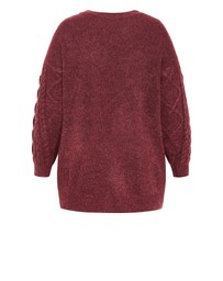 City Chic - Plus size Jojo Jumper - wine