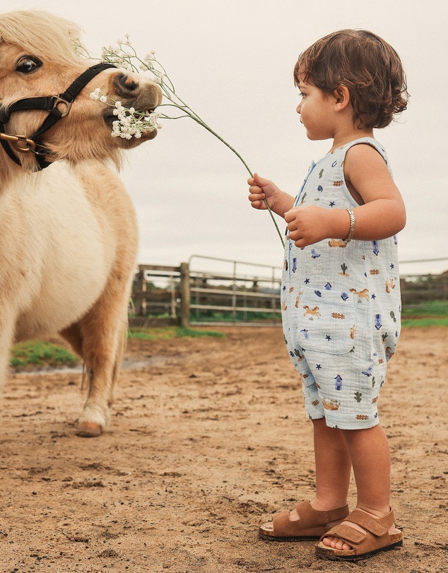 Kynd Baby - Woven Shortall in Country Blue