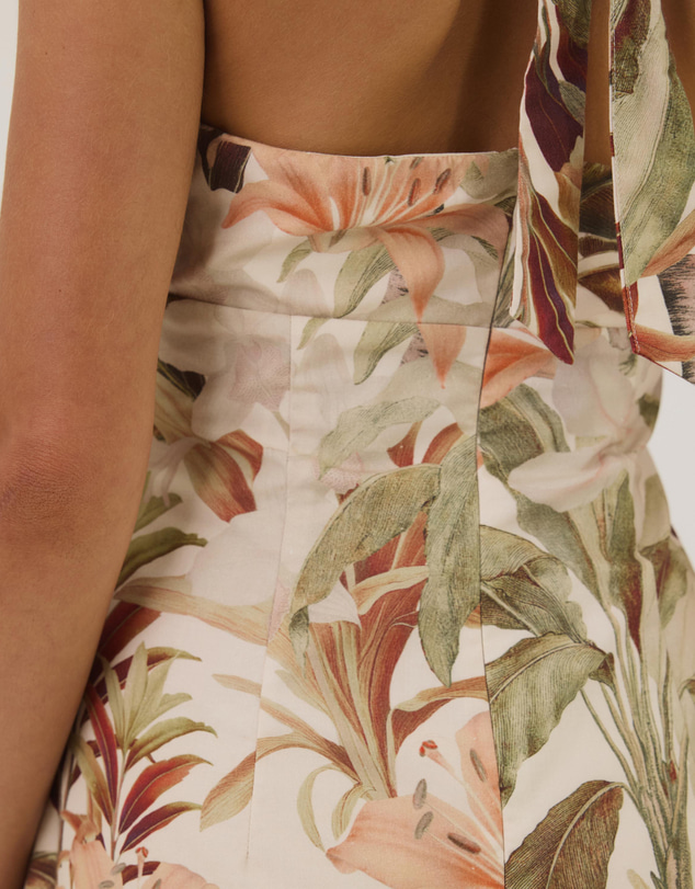 Atmos&Here - Lily Cotton Halter Maxi Dress With Beads