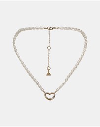 ALDO - Rachelle Gold Plated Heart Pearl Necklace