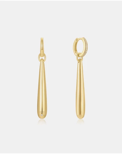 Ania Haie - Ania Haie Gold Long Water Droplet Drop Earrings