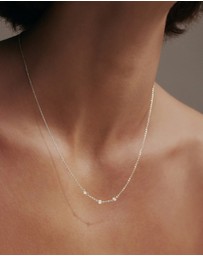 SAINT VALENTINE - Floating Stone Necklace - Silver