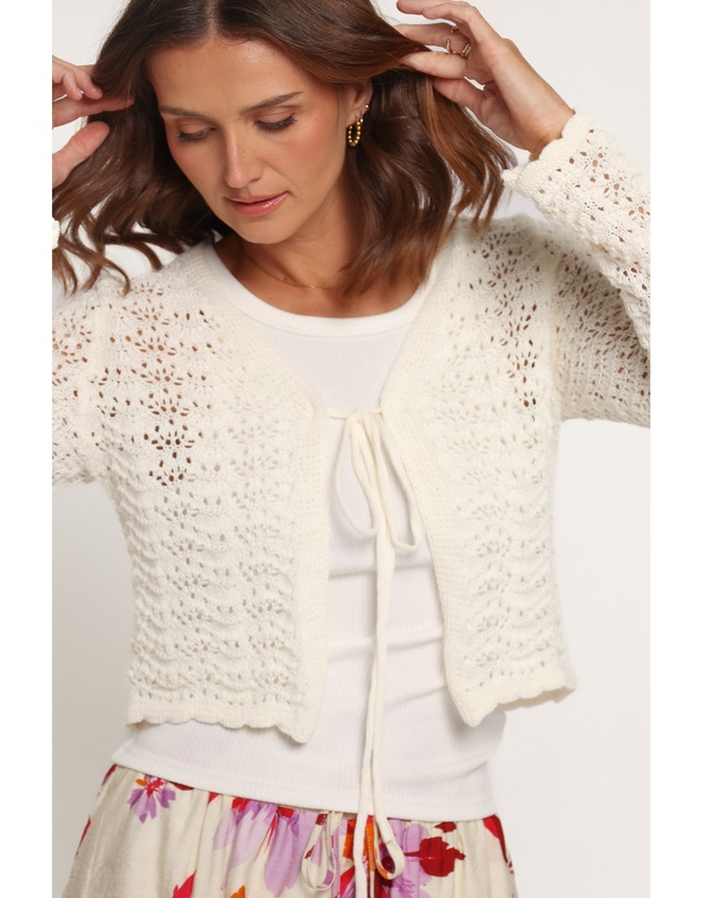 Petal & Pup - Magnolia Tie Front Cardigan - Cream
