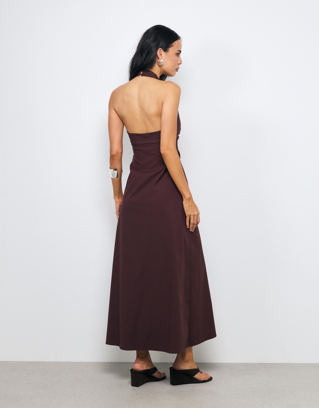 AERE - Lori Twist Waist Halter Maxi Dress