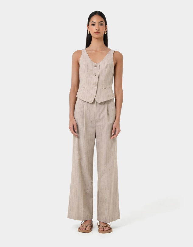 Forcast - Ria Stripe Cotton Blend Vest