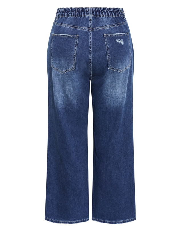 City Chic - Plus size Harley Fit Lora Wide Leg Jean - mid wash
