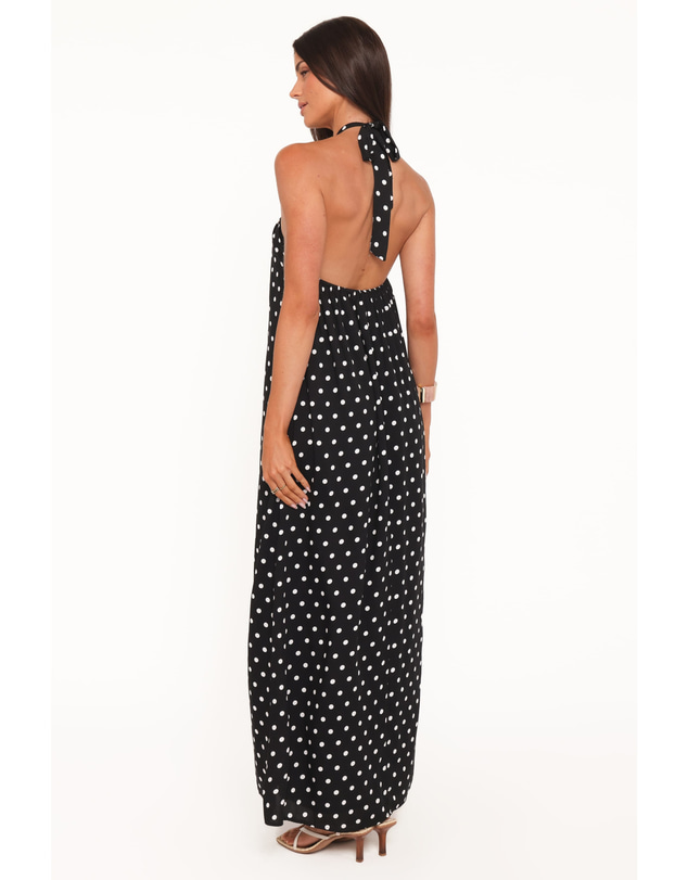 Petal & Pup - Theophania Maxi Dress - Black Polka Dot