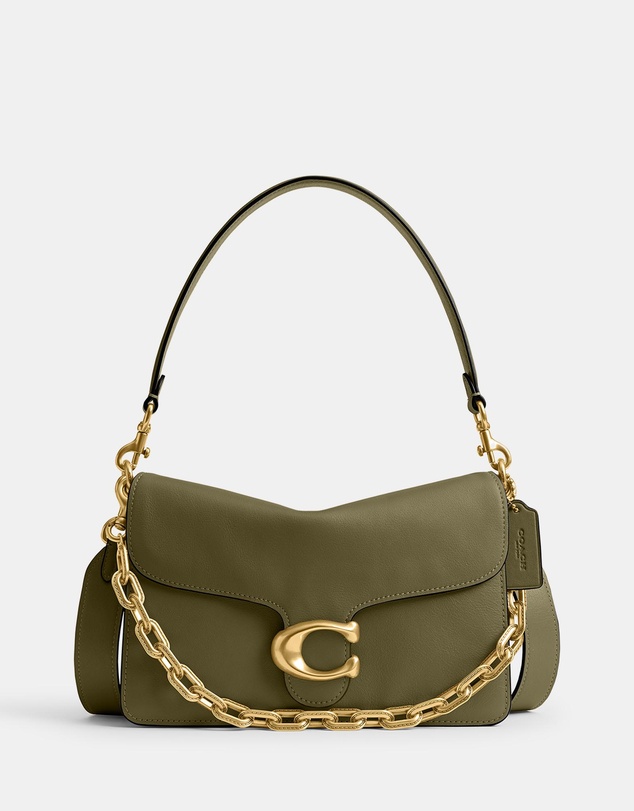 Coach - Soft Grain Leather Chain Tabby Shoulder Bag With Chain