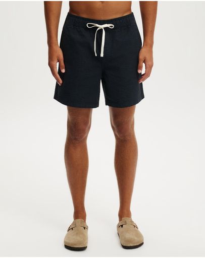 Navy Seersucker